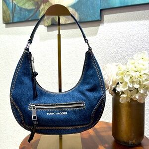 MARC JACOBS Denim Cruiser Small Crescent Shoulder Bag NWOT